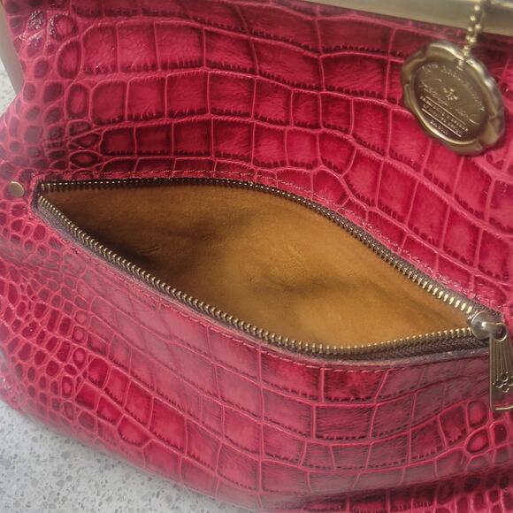 Patricia Nash 10th Anniversary Novella Kiss Clasp Pink Croc Crossbody Handbag - Picture 11 of 16